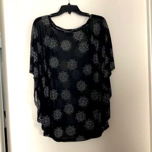 Lane Bryant Black and White Dress Shirt